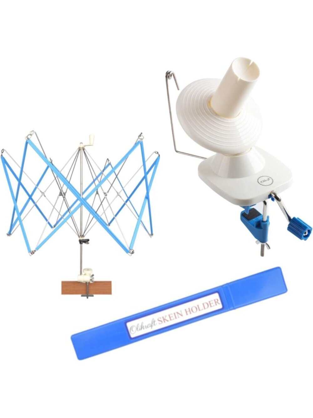 Yarn Winder & Umbrella Swift Combo Set - Crochet Spinner, Skein Holder, Baller